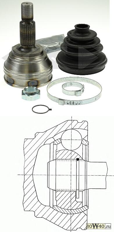 шрус наружный к-кт\ audi 100 74-88