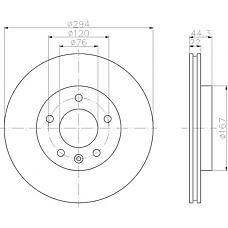 HELLA 8DD355109-701 (7H0615601B) тормозной диск с покрытием, задняя ось