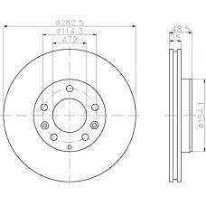 HELLA 8DD355110-361 (G26Y3325XA / GJ6Y3325XA) тормозной диск с покрытием, передняя ось