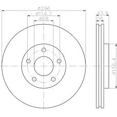 HELLA 8DD355114-601 (402061KC1A / 402061KC1B / 402061KC3A) тормозной диск без покрытия, передняя ось