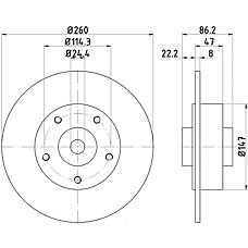 HELLA 8DD355120101 (432001539R / 432007595R) тормозной диск без покрытия с подшипнико