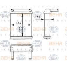 HELLA 8FH351312-521 (0038353501 / A0038353501) радиатор отопителя mercedes-benz: Sprinter (Спринтер) 2-t / 3-t / 4-t (901 / 902 / 903 / 904) 208-416 / d / e / cdi / ngt / 4x4 95-06