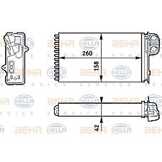 BEHR-HELLA 8FH351313-421 (7701205450 / 7701205451) радиатор отопителя