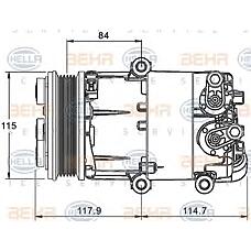 HELLA 8fk351334-071 (1435790 / 1543948 / 1566158) компрессор кондиционера Ford (Форд) Galaxy (Галакси) III / s-max 2.0