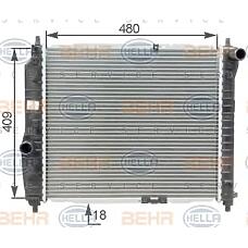 HELLA 8MK376762641 (96536523 / 96443475 / 96816481) радиатор системы охлаждения двигателя, ш