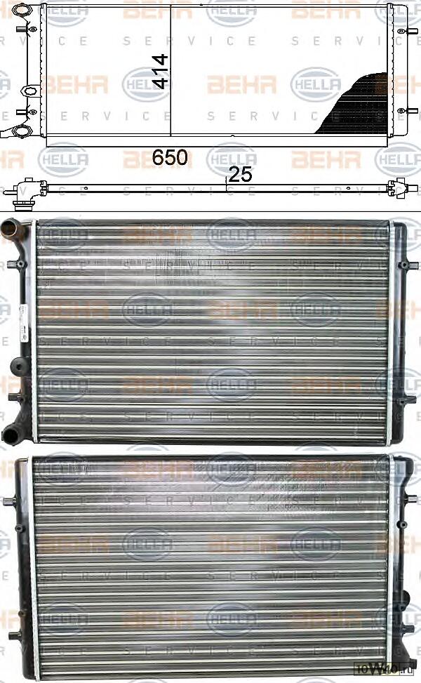 радиатор системы охлажденияalternative \ audi a3, VW bora 1.6i-1.9tdi 96>