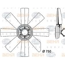 BEHR-HELLA 8MV376731-451 (20397619 / 85000022 / 2039761985000022) вентилятор радиатора двигателя