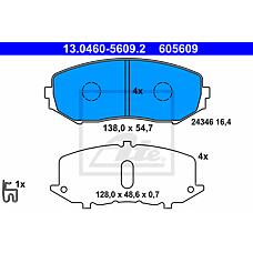 ATE 13.0460-5609.2 (13046056092 / 5220065J00 / 5520065J00) колодки дисковые п.\ Suzuki (Сузуки) grand Vitara (Витара) 1.6vvt / 2.0i jlx / 1.9ddis 06>