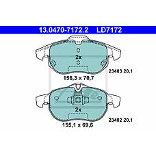 ATE 13.0470-7172.2 (12765397 / 12800120 / 12803551) колодки дисковые передние ceramic\ Opel (Опель) vectra c / signum 1.8i-2.2dti 02>