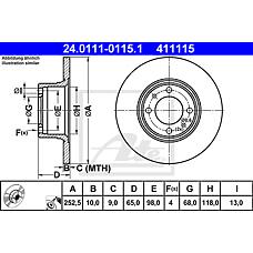 ATE 24.0111-0115.1 (21013501070 / 21013103002) диск торм. ваз 2101-05