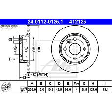 ATE 24.0112-0125.1 (21083501070) диск тормозной передний\ Lada (Лада) samara all 88>