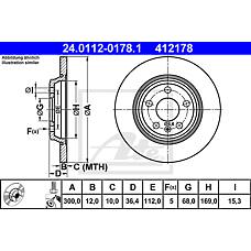 ATE 24.0112-0178.1 (8K0615601B
 / 8K0615601B) диск тормозной задн, audi: a4 1.8 tfsi / 1.8 tfsi quattro / 2.0 tdi / 2.0 tdi quattro / 2.0 tfsi / 2.0 tfsi flexible fuel / 2.0 tfsi flexible fuel quattro / 2.0 tfsi quattro / 2.7
