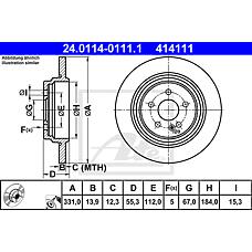 ATE 24011401111 (1634230012 / 1634230212
 / 1634230212) тормозной диск