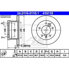 ATE 24.0116-0110.1 (05104562AA / 230492 / 2D0615601A) диск тормозной задн, mercedes-benz: g-class g 270 cdi / g 280 cdi 90-, g-class g 320 cdi / g 350 cdi / g 500 89-, g-class cabRio (Рио) g 320 cdi / g 350 cdi 89-, Sprinter (Спринтер) 2-t c