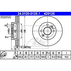 ATE 24.0120-0125.1 (230110
 / 230110 / 4020600Q0D
) диск тормозной