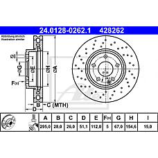 ATE 24-0128-0262-1 (2464212512) диск торм. пер. вент.[295x28] 5 отв.