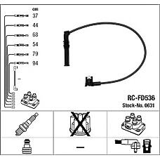 NGK 0631 (RCFD536) провода высоковольтные, комплект