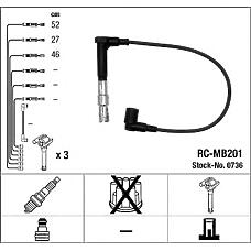 NGK RCMB201 (225 / RCMB201) комплект высоковольтных проводов 0736