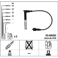 NGK 0738 (ZEF642 / RCMB203) провода высоковольтные комплект Mercedes (Мерседес) (w124, w202, w210) m111 rc-mb203