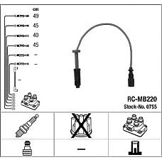 NGK 0755 (RCMB220) провода высоковольтные, комплект