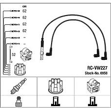 NGK 0958 (RCVW227 / ZEF1199) комплект в / в проводов rc-VW227