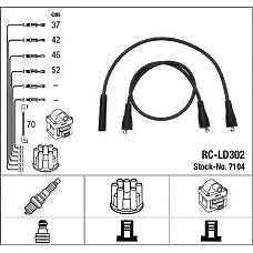 NGK 7104 (7104 / RCLD302) высоковольт.провода ком / кт