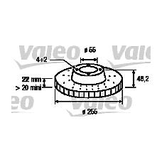 VALEO 186701 (4351212550 / 561968) диск тормозной передний вентилируемый
