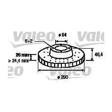 VALEO 186813 (MR407116 / MR407289) диски тормозные, комплект