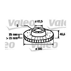 VALEO 186863 (1223664 / 1323560 / 1253965) диск тормозной передний