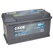 EXIDE EA1000 (000915105AH / 61216946334 / 61218385398) аккумулятор premium 12v 100ah 900a 353х175х190 полярность etn0 клемы en креплени