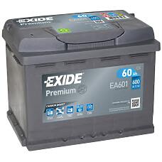 EXIDE EA601 (01579A111K) аккумуляторная батарея 19.5 / 17.9 рус 60ah 600a 242 / 175 / 190 carbon boost\