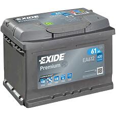 EXIDE EA612 (0092S30041 / 0092S40040 / 0092S50040) аккумуляторная батарея 19.5 / 17.9 евро 61ah 600a 242 / 175 / 175 carbon boost\