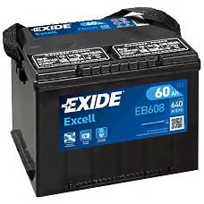 EXIDE EB608 (75650 / 675MF / BA075510EX) аккумуляторная батарея 60ah 640a 235 / 175 / 180\ боковые клеммы