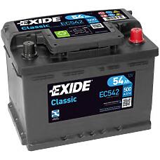EXIDE EC542 (51018461 / 54AH / 5600KX) аккумуляторная батарея 19.5 / 17.9 евро 54ah 500a 242 / 175 / 175\