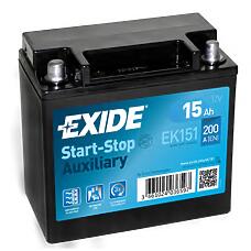 EXIDE EK151 (CX2310C655AC) аккумуляторная батарея рус 15ah 200a 150 / 90 / 145 agm auxiliary\