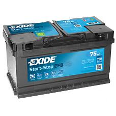 EXIDE EL752 (75AH) аккумуляторная батарея 19.5 / 17.9 евро 75ah 730a 315 / 175 / 175 carbon boost 2.11\