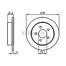 BOSCH 0 986 478 487 (569107 / 90542180 / 569110) диск тормозной задний\ Opel (Опель) sintra 2.2 / 3.0 / 2.2tdi 96-99
