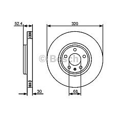 BOSCH 0986479468 (8K0615301A) диск тормозной передний Audi (Ауди) a4 07- / a5 07- / q5 08- d=320мм.