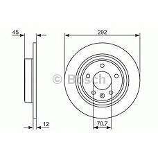 BOSCH 0 986 479 646 (0569071 / 0569075 / 08B35110) диск тормозной задний\ Chevrolet (Шевроле) cruze, Opel (Опель) Astra (Астра) j 1.6 / 1.8 / 1.7d / 2.0cdi 09>