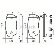 BOSCH 0986494160 (05P1229 / 09871 / 098711) колодки тормозные дисковые передние