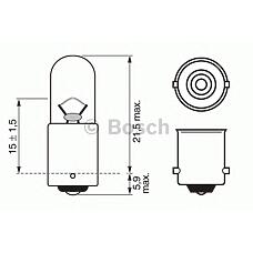 BOSCH 1987302512 (002894100000 / 009600130000 / 0500524040) лампа накаливания для грузовых автомобилей, 10шт в упаковке t4w 24v 4w ba9s trucklight (стандартные характеристики)