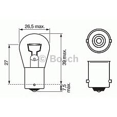 BOSCH 1 987 302 526 (1115 / 121585 / 1302) лампа 24v 15w trucklight (картон 10 шт)