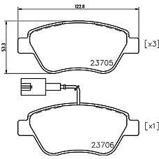 TEXTAR 2370502 (0252370517W / 085801 / 085811) колодки тормозные передние с противошумной пластиной q+
