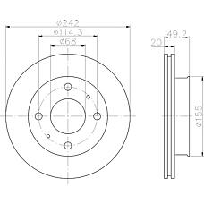 TEXTAR 92056200 (4020690J01 / 443621251010 / 6U6413031B) диск торм. Nissan (Ниссан) Primera (Примера) p10 1,6 / 2,0d перед. вент. 1 шт (min 2 шт)