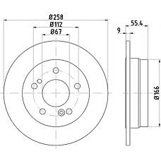TEXTAR 92059503 (0155232011 / 08138 / 08473814) диск тормозной задний [259x9] 5 отв. с покрытием pro полный