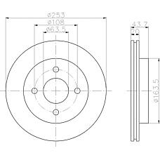 TEXTAR 92063603 (1025911 / 1514236 / 4115996) диск тормозной задний [252x20] 4 отв. с покрытием pro вентилируемый