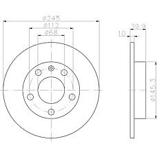 TEXTAR 92106203 (8E0615601B / 8E0615601P) диск тормозной задний [245x9,9] 5 отв. с покрытием pro полный