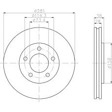 TEXTAR 92108300 (4721820AC / 4721820AF / 5073069) диск тормозной передний [281x28] 5 отв. стандартный вентилируемый