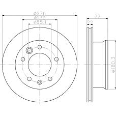 TEXTAR 92131503 (2D0615301A / 2D0615301B / 2D0615301C) диск тормозной передний [276x22] 5 отв. с покрытием pro вентилируемый