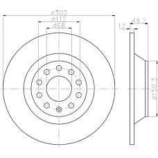 TEXTAR 92132503 (08884320 / 08884321 / 0888432X) диск тормозной Audi (Ауди) a6 2005=> (302x12мм) задний (pro) с покрытием pro